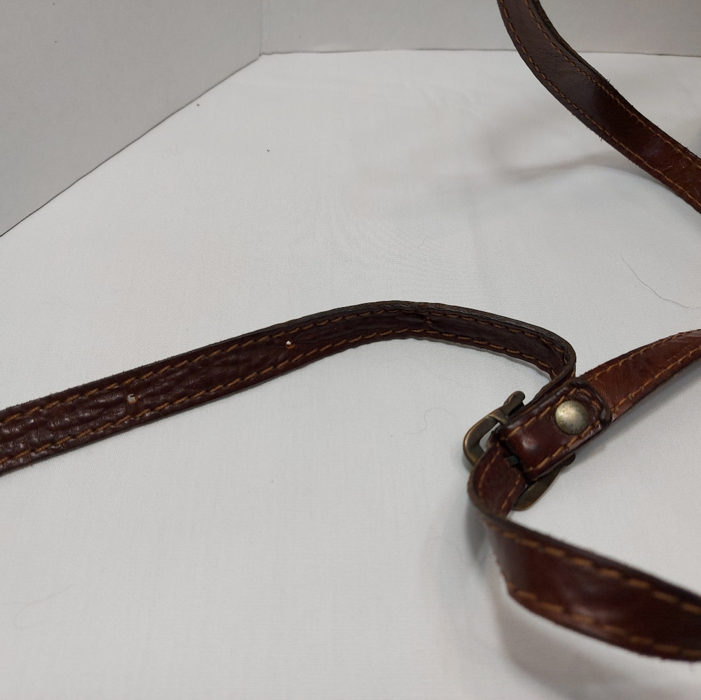 The Trend Original Brown Leather Crossbody Saddlebag Style Purse/ Handbag - Picture 3 of 9